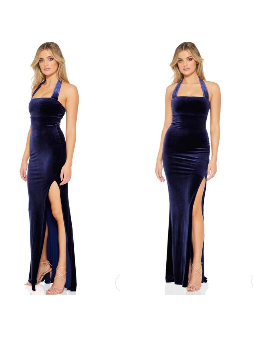 Nookie Vera Velvet Gown navy maxi dress